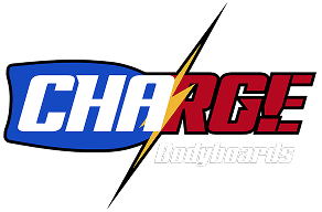 Charge Bodyboards logo with dynamic design.